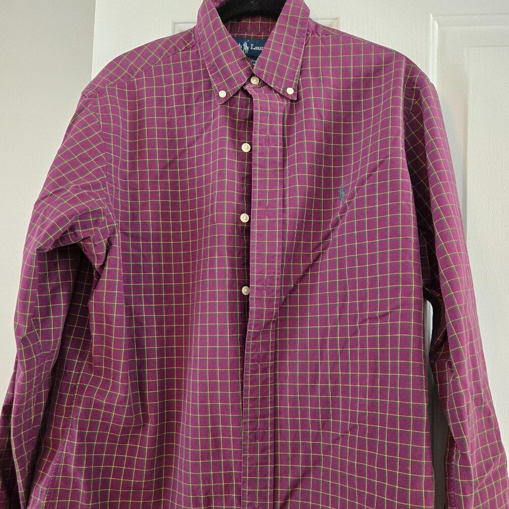 Mens Medium Custom Fit Polo Ralph Lauren Button down